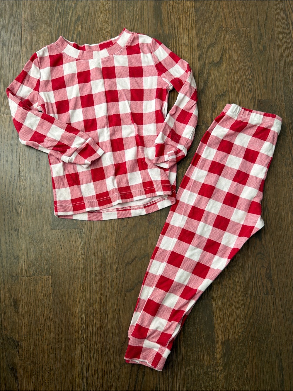 Pottery Barn Kids Red & White Buffalo Plaid Pajama Set